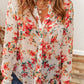 Vibrant Floral Print Chest Pocket Shirt