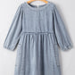 Light Wash High Waist Loose Fit Denim Mini Dress