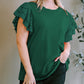 Plus Size Flutter Sleeve Top