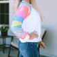 Sequin Color Block Raglan Sleeve Pullover Sweatshirt