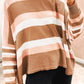 Striped Knit Drop Shoulder Loose Sweater