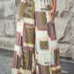 Boho Patchwork Print Drawstring Wide Leg Pants