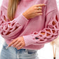 Woven Hollowed Dropped Sleeve Sweater