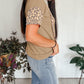 Leopard Patchwork Drawstring Hooded T Shirt