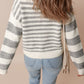 Stripe Drop Shoulder Crew Neck Sweater