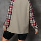 Plus Size Plaid Raglan Sleeve Crew Neck Sweatshirt