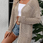 Solid Color Pointelle Knit Open Front Cardigan
