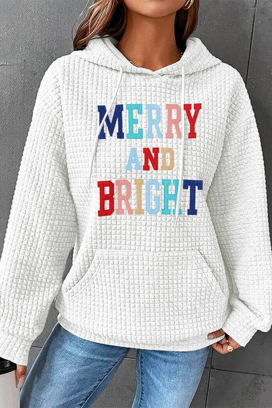 MERRY AND BRIGHT Lattice Texture Hoodie