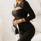 Black Cut-out Long Sleeve Bodycon Mini Dress