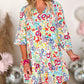 Floral Lace Eyelet V Neck Mini Dress