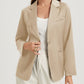 Pocketed Single Button Lapel Neck Blazer