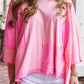 Color Block Patchwork 3/4 Sleeve Loose Top