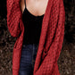 Open Front Woven Texture Knitted Cardigan with Pockets