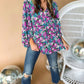 Boho Floral Print V-Neck Long Sleeve Blouse