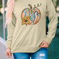 Pumpkin Flower Print Pullover Sweatshirt