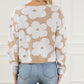 Flower Pattern Cropped Sweater