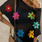 Crochet Flower Hollow-out Sweater T Shirt