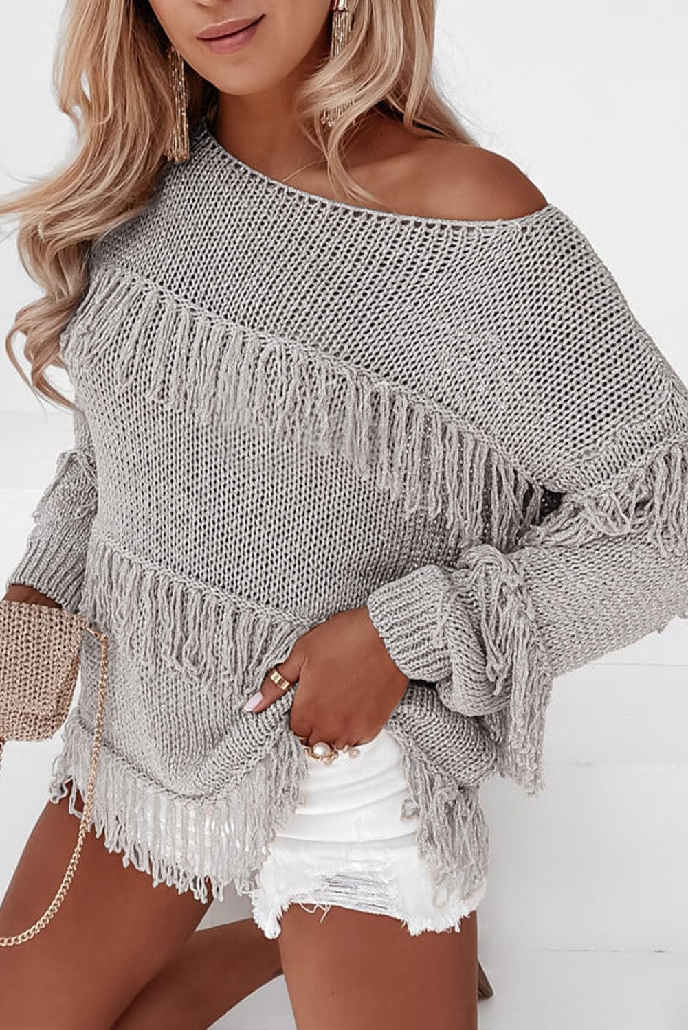 Boho Tasseled Knitted Sweater