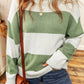 Colorblock Loose Sleeve Knit Sweater
