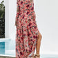 Multicolor Wild Lotus Ruffle Tiered Maxi Dress