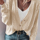 Open Knit Drop Shoulder Sweater Cardigan