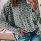 Animal Print Stitching Loose Long Sleeve Top