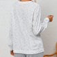 Slouchy Heather Rib Knit Long Sleeve Henley Top
