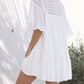 Hollow Out Ruffled Buttoned Shirt Mini Dress