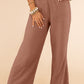 Textured High Waist Wide Leg Plus Size Pants