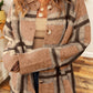 Fuzzy Plaid Collared Button Up Cardigan