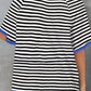 Stripe Contrast Ribbed Patchwork Oversize T Shirt