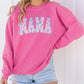 Floral MAMA Embroidered Graphic Pullover Sweatshirt