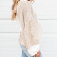 Mixed Pattern Knit Tie Keyhole Drop Shoulder Sweater