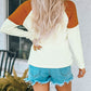 Hello Pumpkin Graphic Colorblock Henley Top