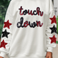 Sequined Touch Down Graphic Star Drop Shoulder Sweatshirt