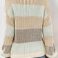 Colorblock Textured Knit Bubble Sleeve Sweater