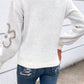 Contrast Flower Half Zipper Stand Neck Sweater