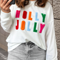 Chenille Holly Jolly Graphic Long Sleeve Top