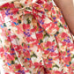 Abstract Floral Print Lace up High Waist Shorts