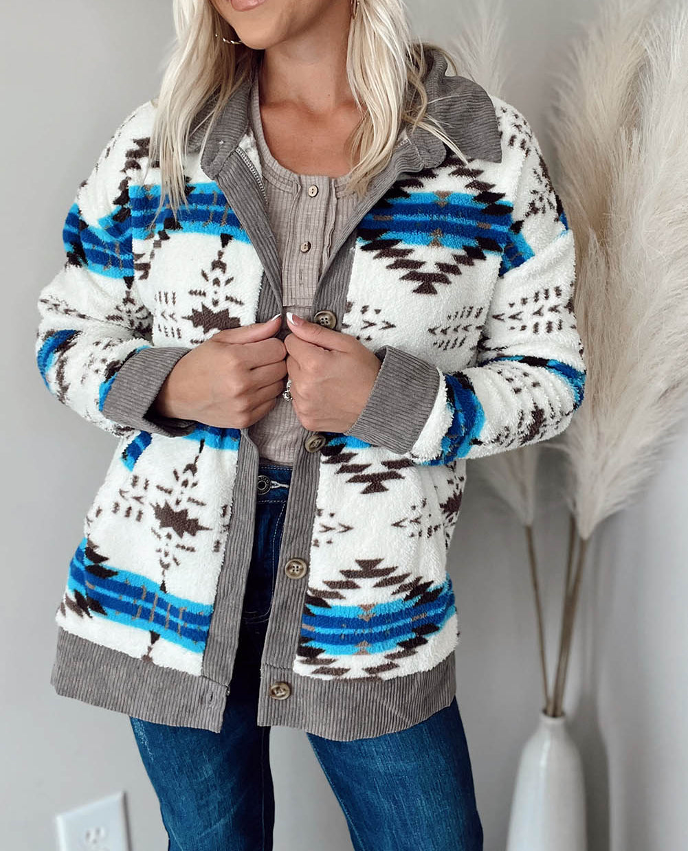 Western Sherpa Corduroy Trim Jacket