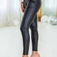 Faux Leather Zipped Detail Leggings