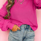 Ruffled Eyelet Bubble Sleeve Sweater