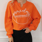 Game Day Lettering Rugby Notched Neck Sweatshirt