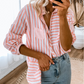 Stripe Buttoned Long Sleeve Casual Shirt