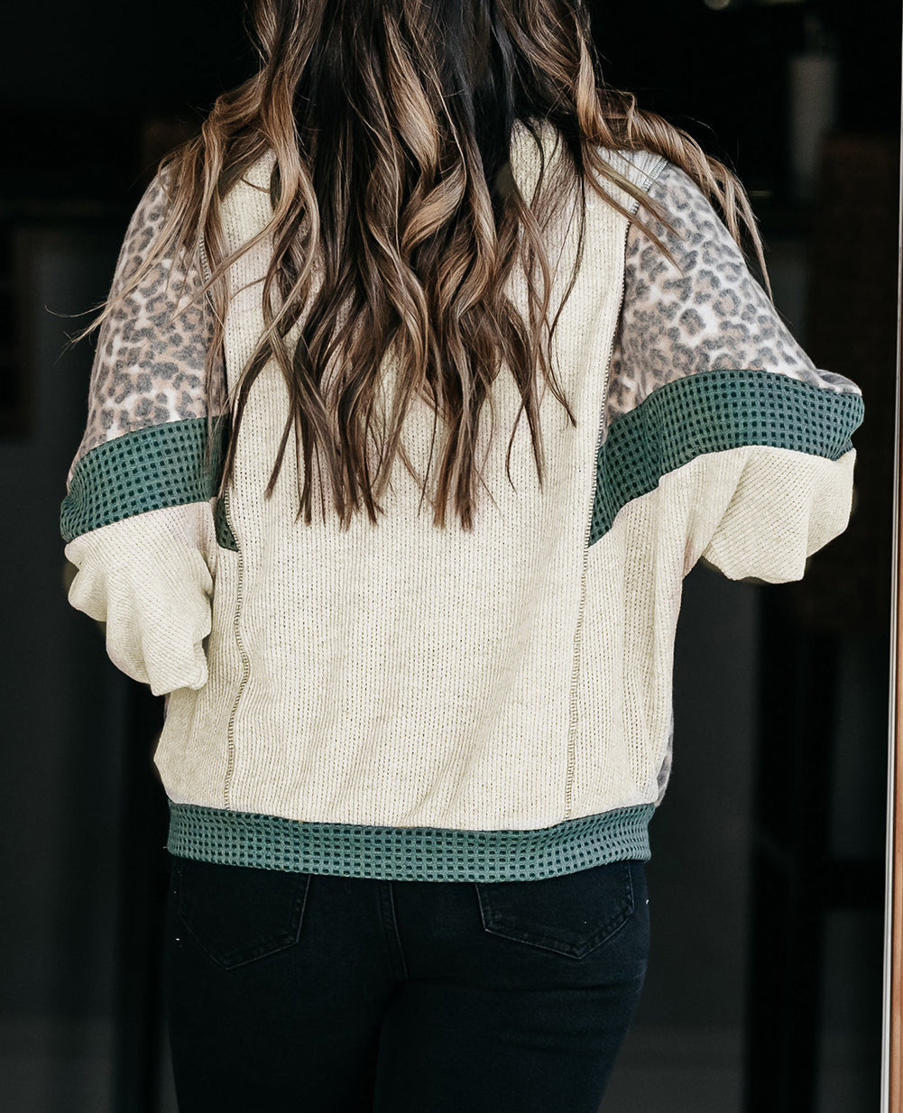 Colorblock Patchwork Dolman Sleeve Plus Size Top