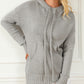 Cowl Neck Drawstring Pullover Hooded Sweater