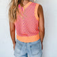 Contrast Chevron Knit V Neck Sweater Vest