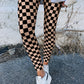 Checkered Pattern High Waist Skinny Leggings