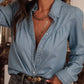 Turn-down Collar Chambray Shirt