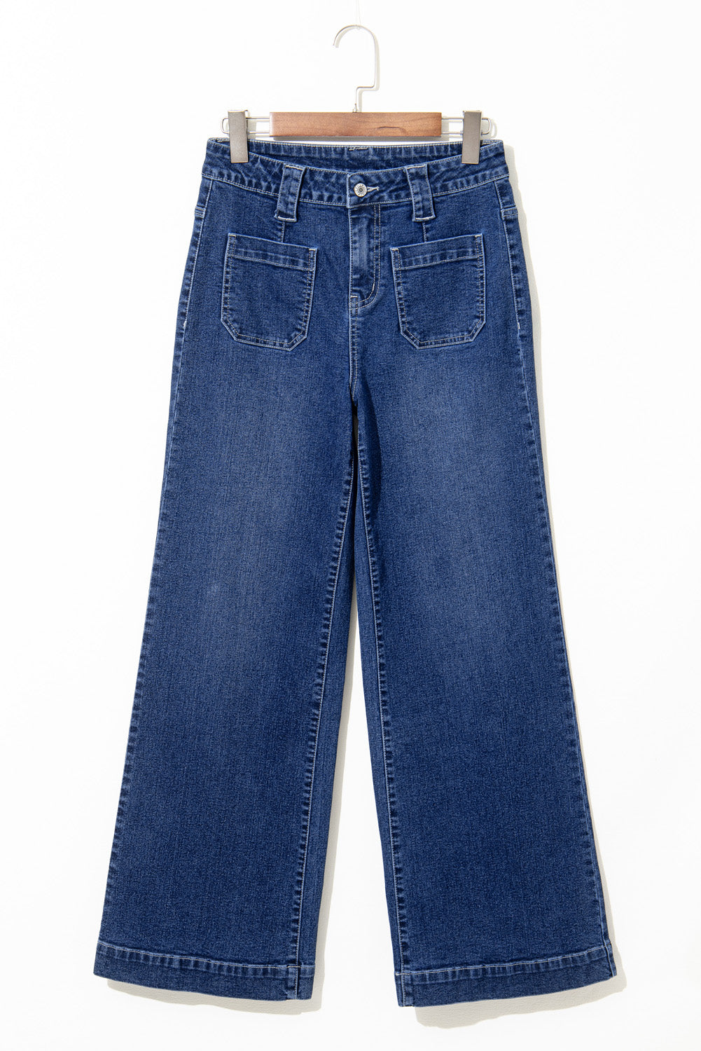 Wide Leg Pocketed High Waist Jeans